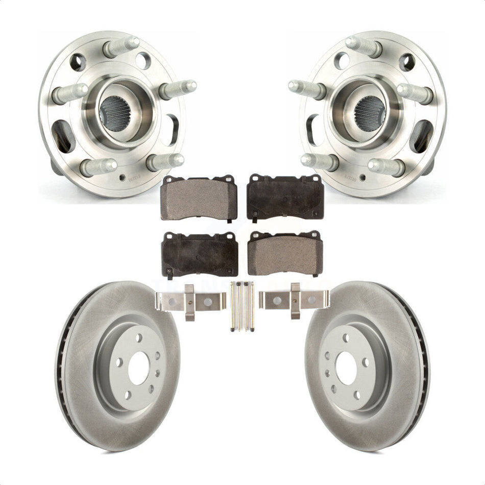 Front Hub Bearing Assembly With Coated Disc Brake Rotors And Semi-Metallic Pads Kit For Cadillac XTS Buick Regal KBB-116898