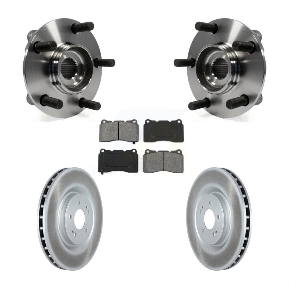 Front Hub Bearing Assembly With Coated Disc Brake Rotors And Semi-Metallic Pads Kit For Mitsubishi Lancer KBB-116910