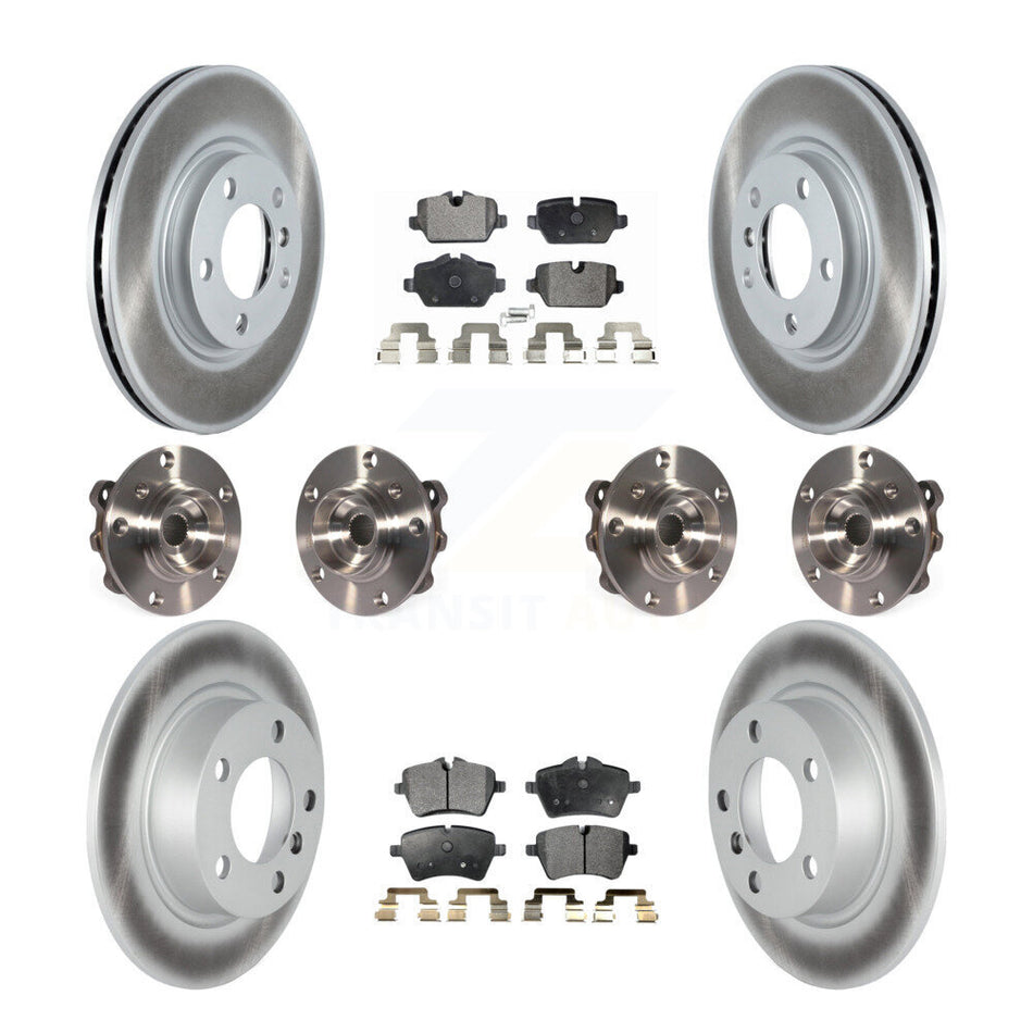 Front Rear Hub Bearings Assembly Coated Disc Brake Rotors And Ceramic Pads Kit (10Pc) For Mini Cooper Countryman Paceman KBB-116918