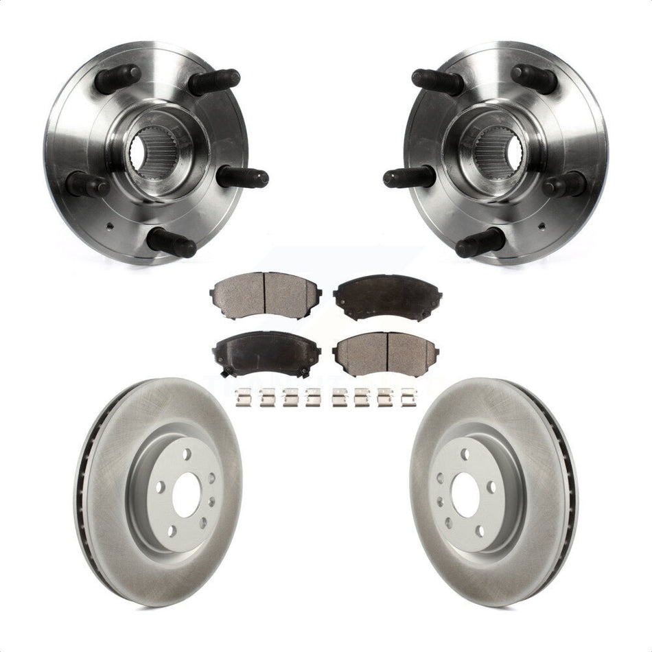 Front Hub Bearing Assembly With Coated Disc Brake Rotors And Ceramic Pads Kit For 2012-2013 Cadillac CTS V 345mm Diameter Rotor KBB-116939