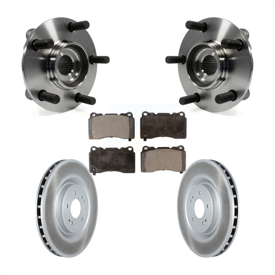 Front Hub Bearing Assembly With Coated Disc Brake Rotors And Ceramic Pads Kit For Mitsubishi Lancer KBB-116942