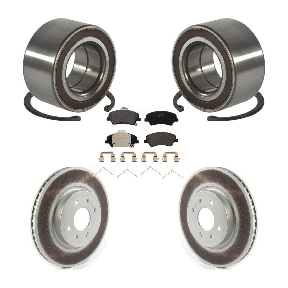 Front Wheel Bearing Coated Disc Brake Rotors And Pads Kit For Kia Rio Hyundai Accent KBB-117031