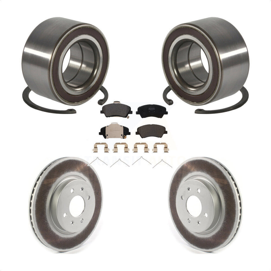 Front Wheel Bearing Coated Disc Brake Rotors And Pads Kit For Kia Rio Hyundai Accent KBB-117031