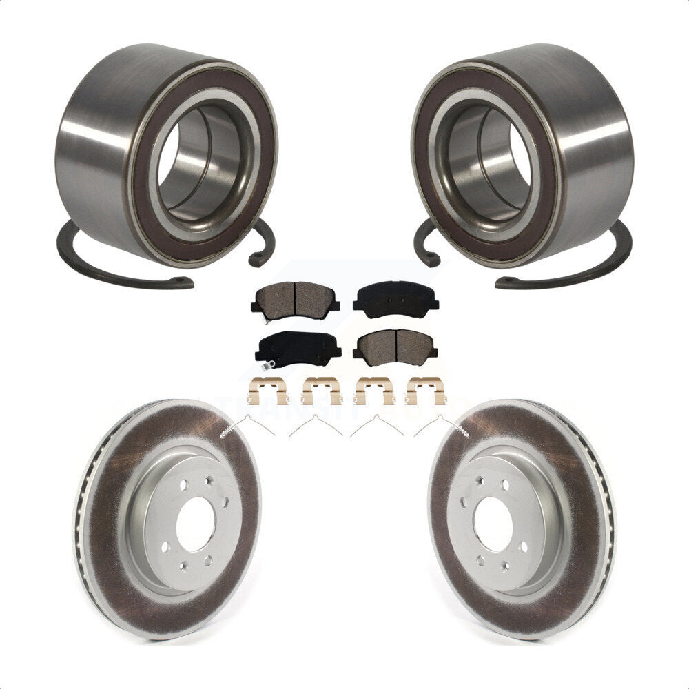 Front Wheel Bearing Coated Disc Brake Rotors And Pads Kit For Kia Rio Hyundai Accent KBB-117033