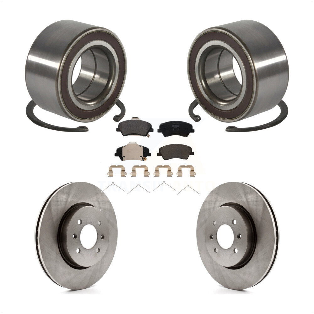 Front Wheel Bearing Disc Brake Rotor And Semi-Metallic Pad Kit For Kia Rio Hyundai Accent KBB-117037