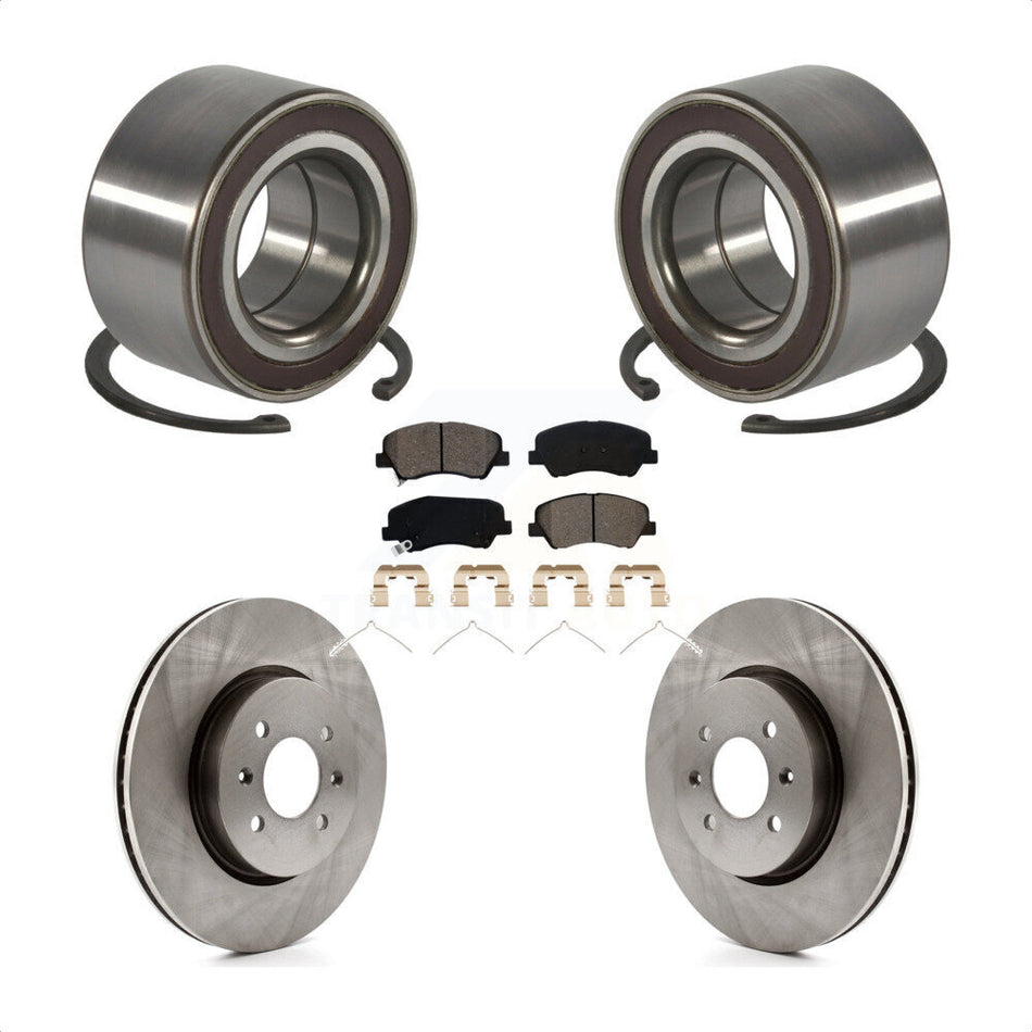 Front Wheel Bearing Disc Brake Rotor And Semi-Metallic Pad Kit For Kia Rio Hyundai Accent KBB-117039