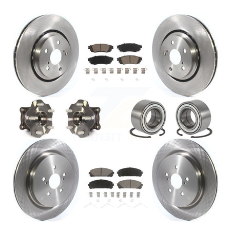 Front Rear Wheel Hub Bearing Disc Brake Rotor And Pad Kit (10Pc) For 2016 Lexus RX350 AWD KBB-117147