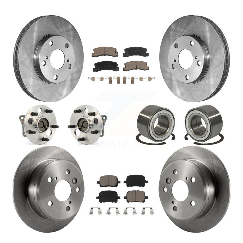 Front Rear Hub Bearing Brake Rotor And Pad Kit (10Pc) For Toyota Camry Solara Lexus ES300 KBB-117269