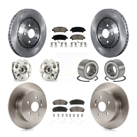 Front Rear Hub Bearing Brake Rotor And Pad Kit (10Pc) For 2008-2013 Toyota Highlander AWD KBB-117321