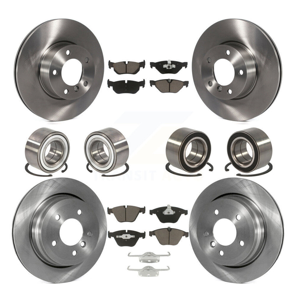 Front Rear Wheel Bearings Disc Brake Rotors And Ceramic Pads Kit (10Pc) For BMW 328i xDrive 328xi KBB-117387