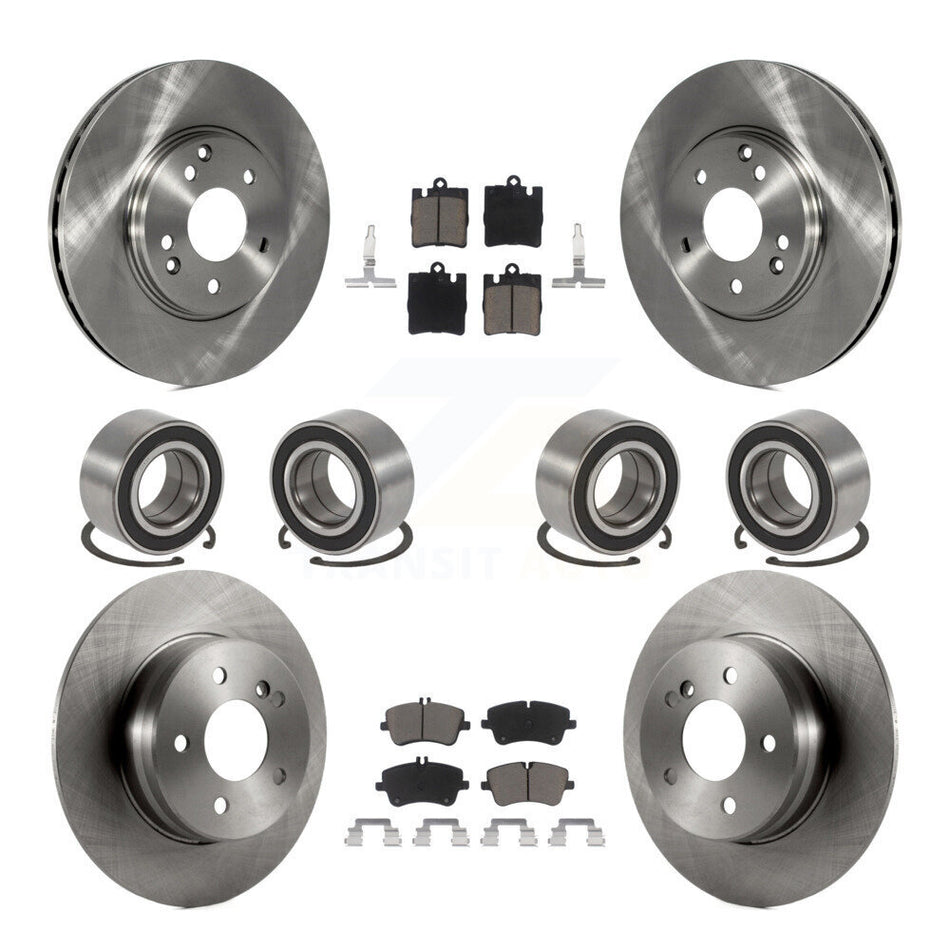 Front Rear Wheel Bearings Disc Brake Rotors And Ceramic Pads Kit (10Pc) For Mercedes-Benz C240 C280 C320 C350 KBB-117390