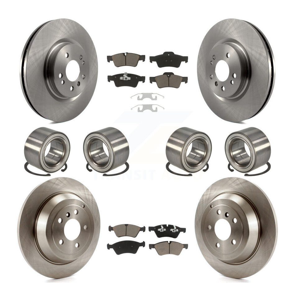 Front Rear Wheel Bearings Disc Brake Rotors And Ceramic Pads Kit (10Pc) For Mercedes-Benz ML350 R350 ML500 ML320 KBB-117407