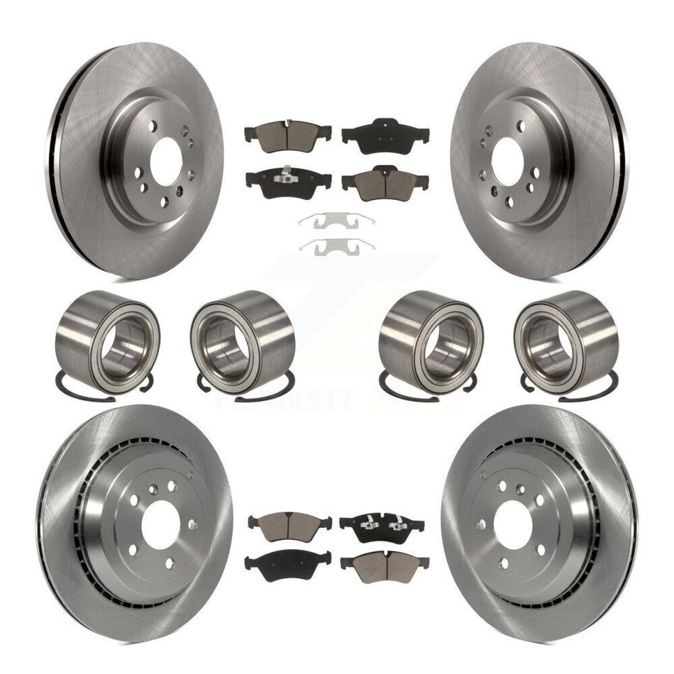 Front Rear Wheel Bearings Disc Brake Rotors And Ceramic Pads Kit (10Pc) For Mercedes-Benz R350 ML500 With Vented Rotor KBB-117409