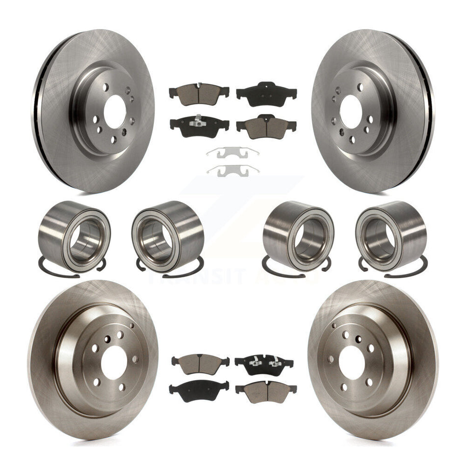 Front Rear Wheel Bearings Disc Brake Rotors And Ceramic Pads Kit (10Pc) For 2010-2011 Mercedes-Benz ML450 KBB-117410