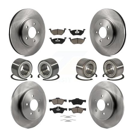 Front Rear Bearings Disc Brake Rotors And Pads Kit (10Pc) For Ford Escape Mercury Mariner KBB-117424