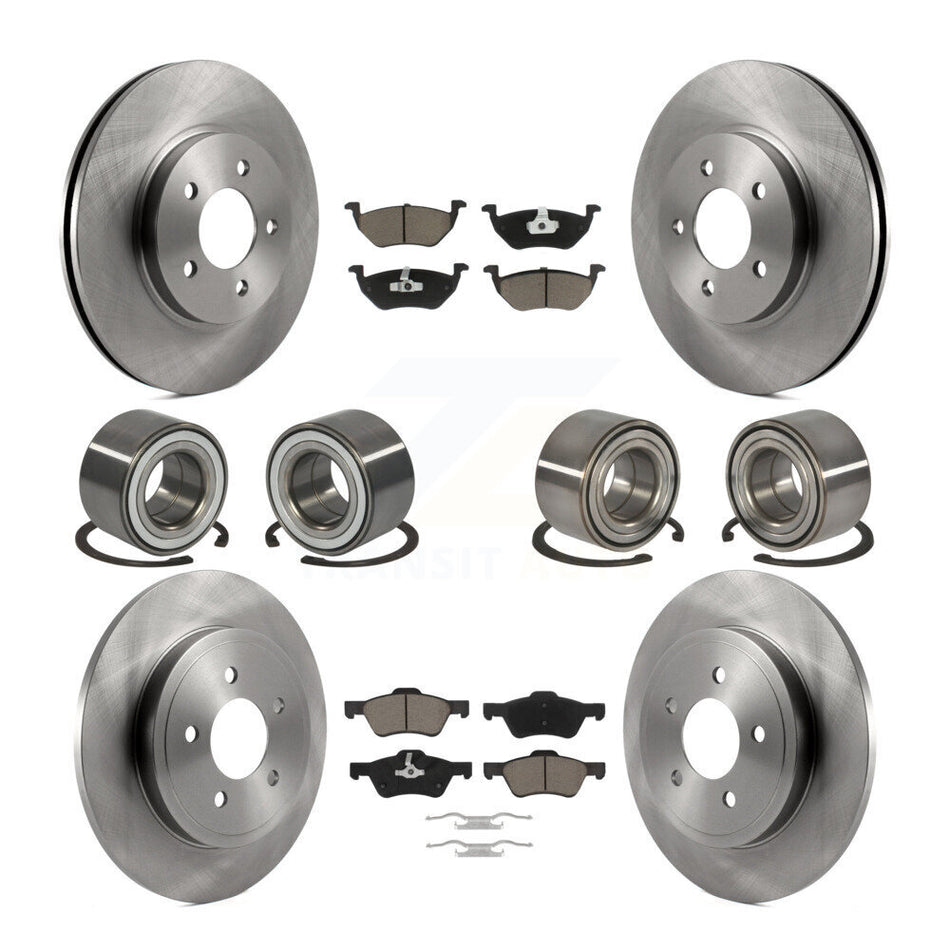 Front Rear Bearings Disc Brake Rotors And Pads Kit (10Pc) For Ford Escape Mercury Mariner KBB-117424