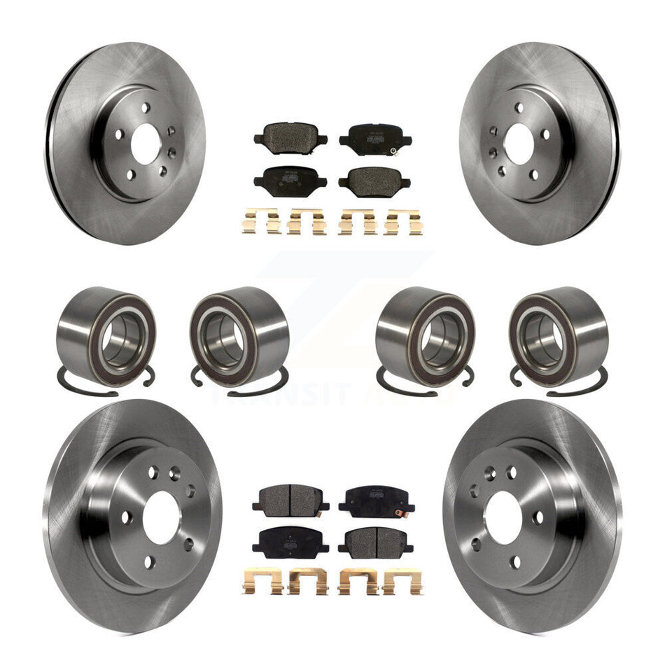 Front Rear Wheel Bearings Disc Brake Rotors And Semi-Metallic Pads Kit (10Pc) For Chevrolet Trax Buick Encore AWD KBB-117454