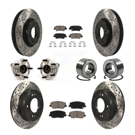Front Rear Hub Bearing Coat Brake Rotor Pad Kit (10Pc) For 17 Kia Forte Koup Turbocharged KBB-117584