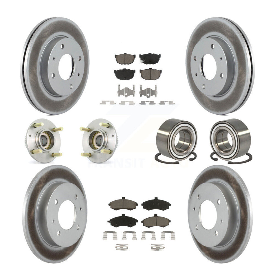 Front Rear Wheel Hub Bearings Assembly Coated Disc Brake Rotors And Ceramic Pads Kit (10Pc) For Hyundai Elantra rear brakes with 4-Wheel ABS KBB-117892