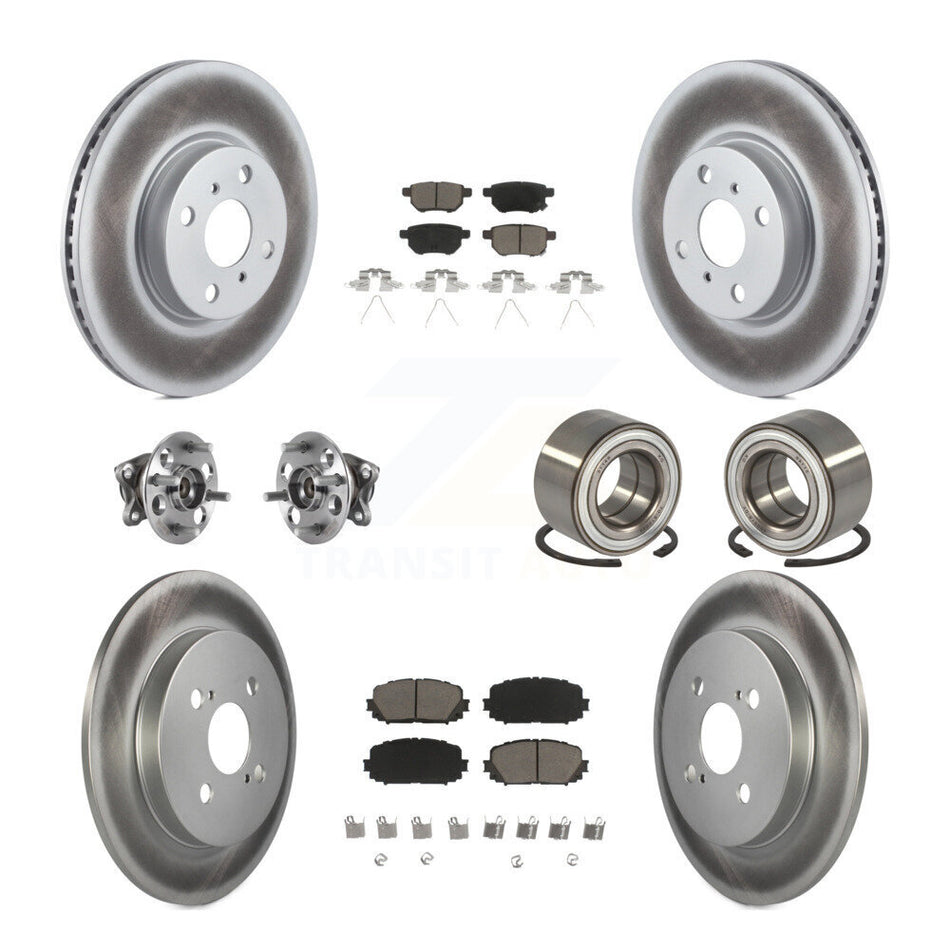 Front Rear Wheel Hub Bearings Assembly Coated Disc Brake Rotors And Ceramic Pads Kit (10Pc) For 2015-2018 Toyota Yaris rear brakes KBB-117942