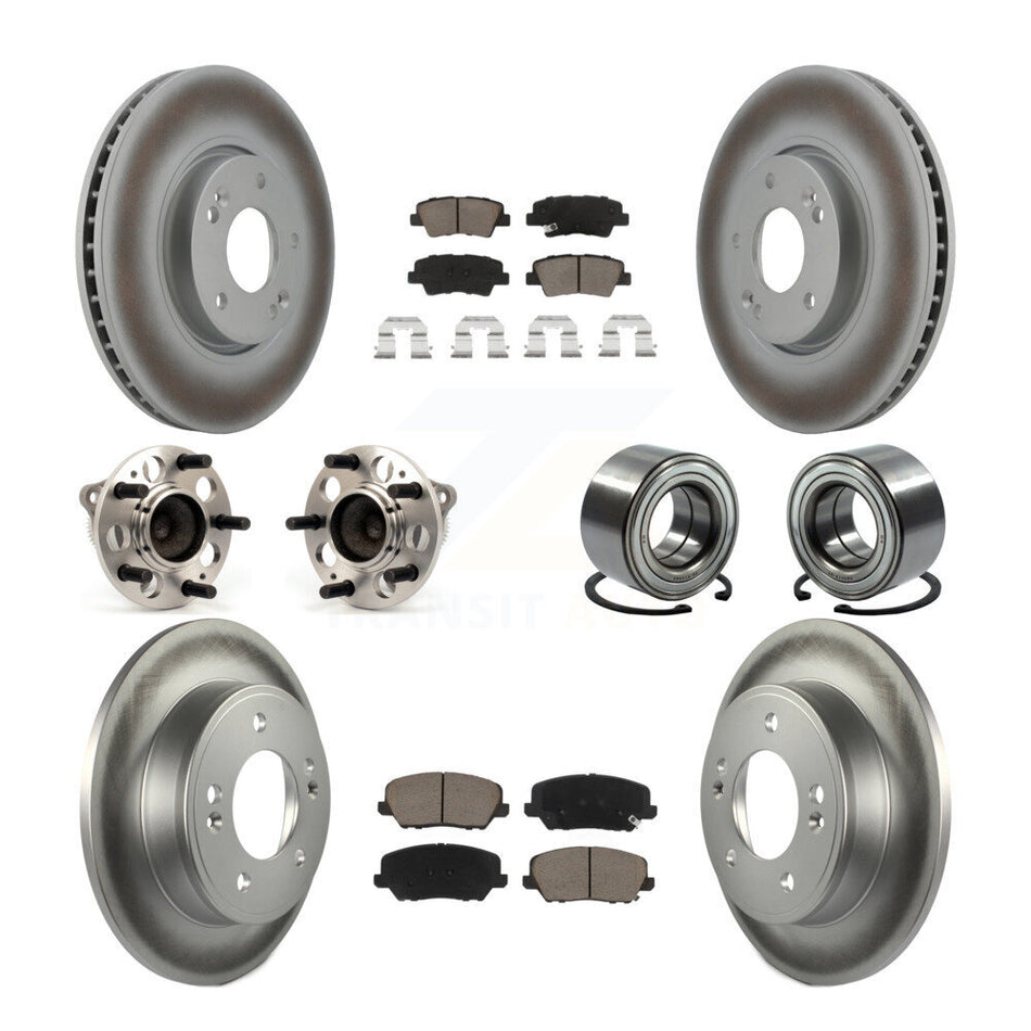 Front Rear Hub Bearing Coat Brake Rotor Pad Kit (10Pc) For 17 Kia Forte Koup Turbocharged KBB-118030