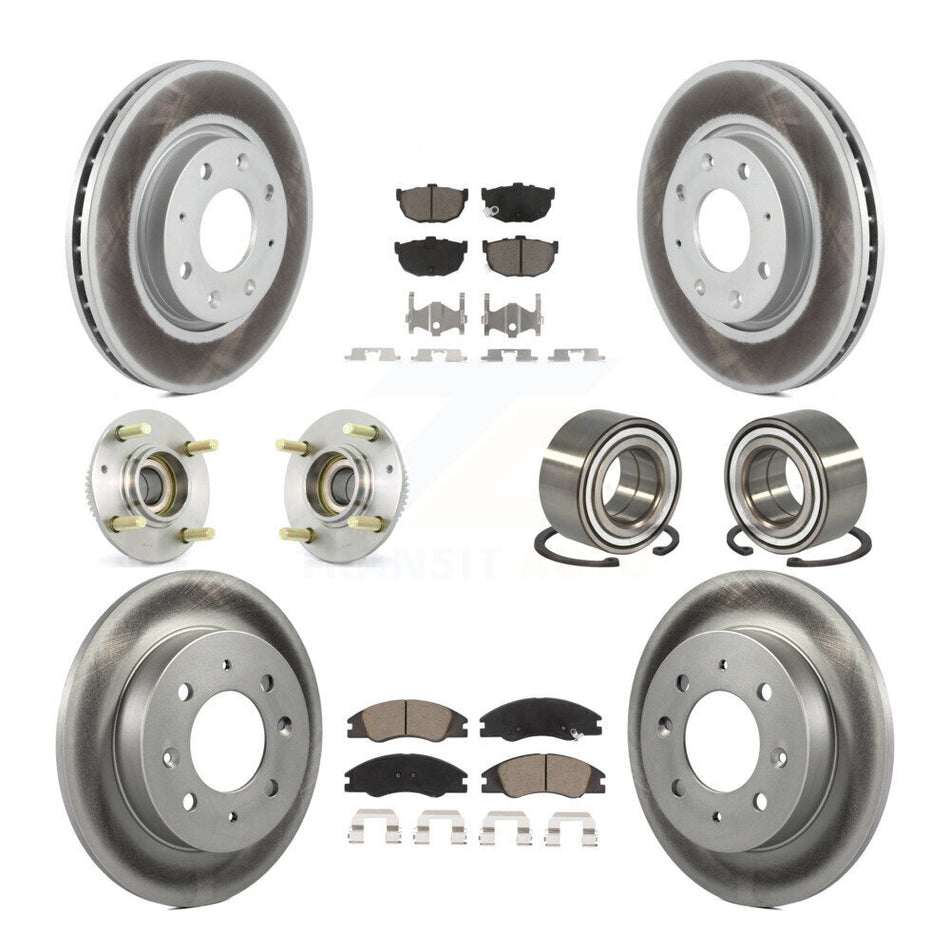 Front Rear Hub Bearing Coated Disc Brake Rotor & Pads Kit (10Pc) For Kia Spectra Spectra5 KBB-118098