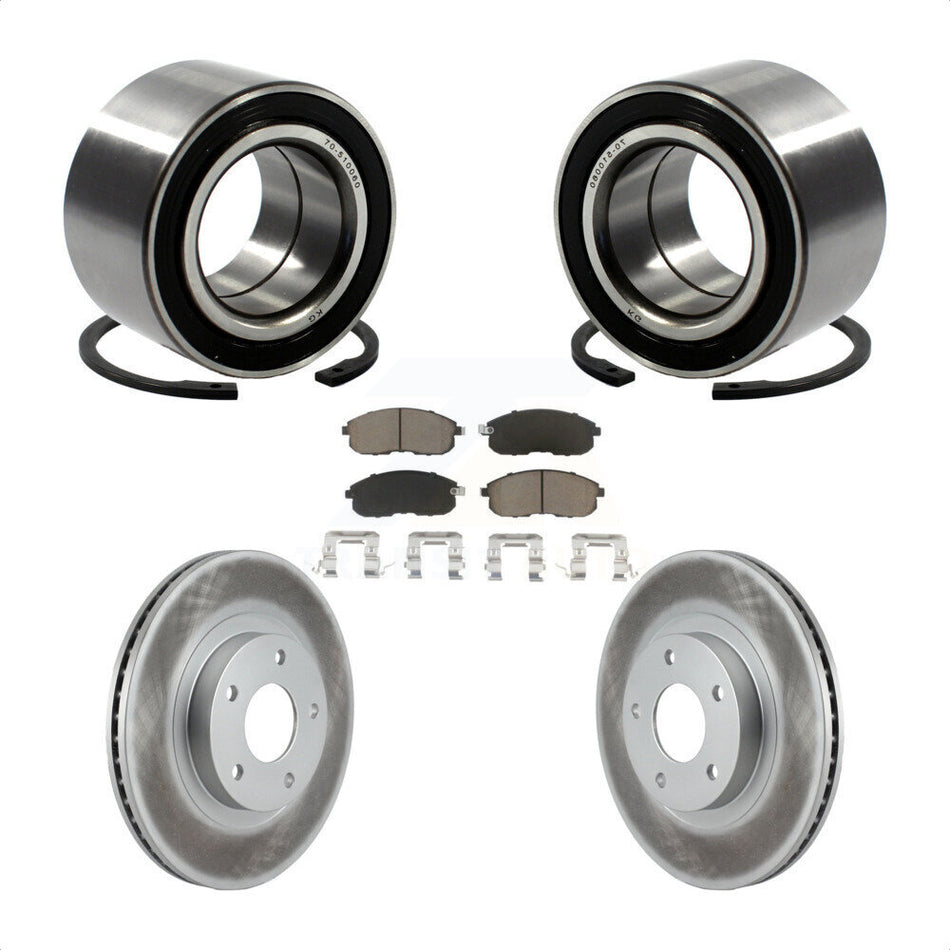 Front Wheel Bearing With Coated Disc Brake Rotors And Ceramic Pads Kit For Nissan Altima Maxima INFINITI I35 KBB-118131