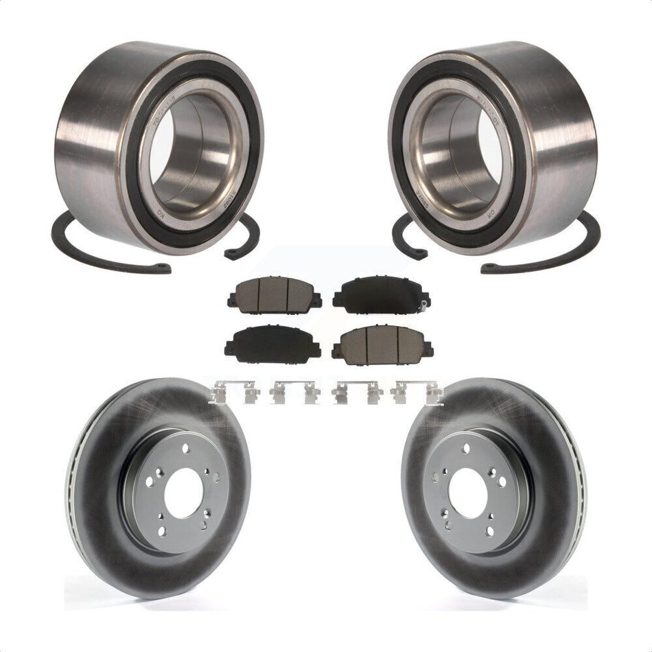 Front Wheel Bearing With Coated Disc Brake Rotors And Ceramic Pads Kit For Honda Accord KBB-118134