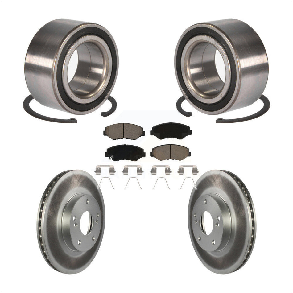 Front Wheel Bearing With Coated Disc Brake Rotors And Ceramic Pads Kit For Honda Accord KBB-118135