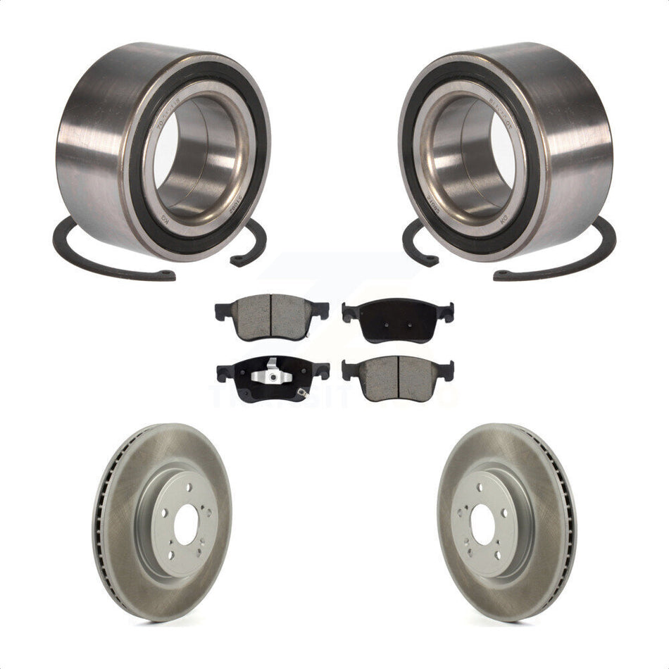 Front Wheel Bearing Coated Disc Brake Rotors And Ceramic Pads Kit For Honda Accord KBB-118137