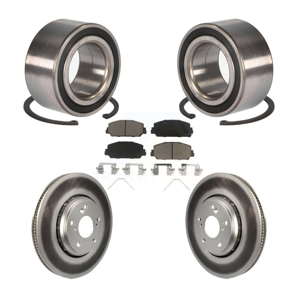 Front Wheel Bearing With Coated Disc Brake Rotors And Ceramic Pads Kit For Honda Accord KBB-118138