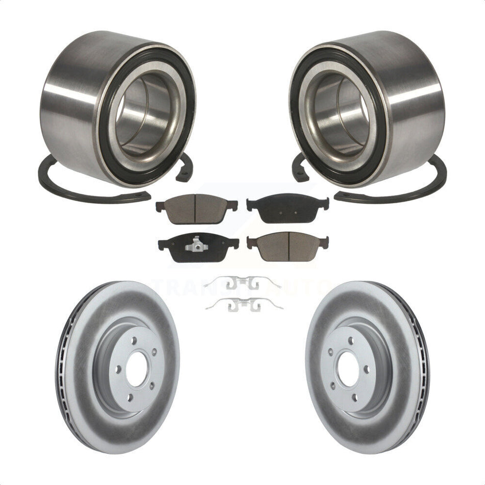 Front Wheel Bearing With Coated Disc Brake Rotors And Ceramic Pads Kit For Ford Focus ST KBB-118148