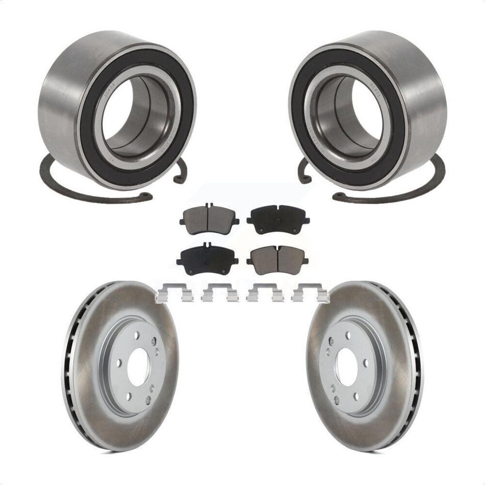 Front Wheel Bearing With Coated Disc Brake Rotors And Ceramic Pads Kit For Mercedes-Benz C240 C280 C320 C350 AWD KBB-118171