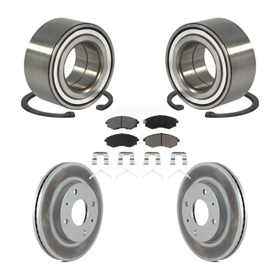 Front Wheel Bearing With Coated Disc Brake Rotors And Ceramic Pads Kit For Hyundai Elantra KBB-118182