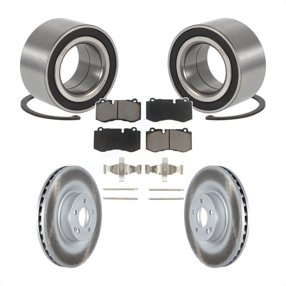 Front Wheel Bearing With Coated Disc Brake Rotors And Ceramic Pads Kit For 2009 Mercedes-Benz S450 KBB-118191