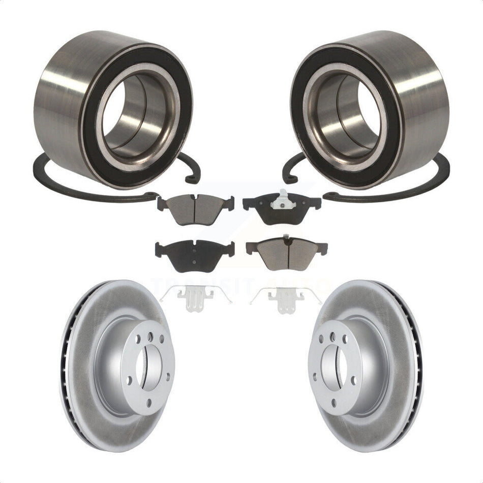 Front Wheel Bearing With Coated Disc Brake Rotors And Ceramic Pads Kit For BMW 328xi 325xi KBB-118194