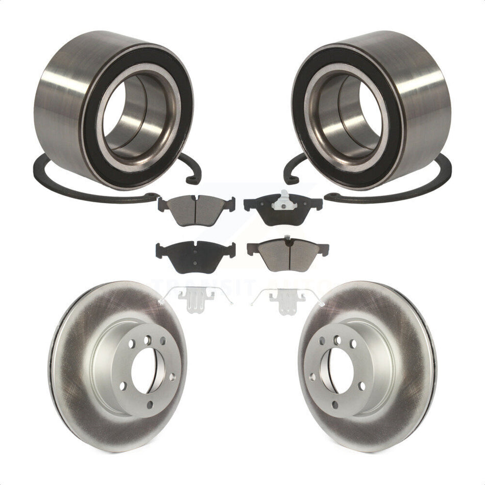 Front Wheel Bearing With Coated Disc Brake Rotors And Ceramic Pads Kit For 2008 BMW 328xi To 08 07 KBB-118196