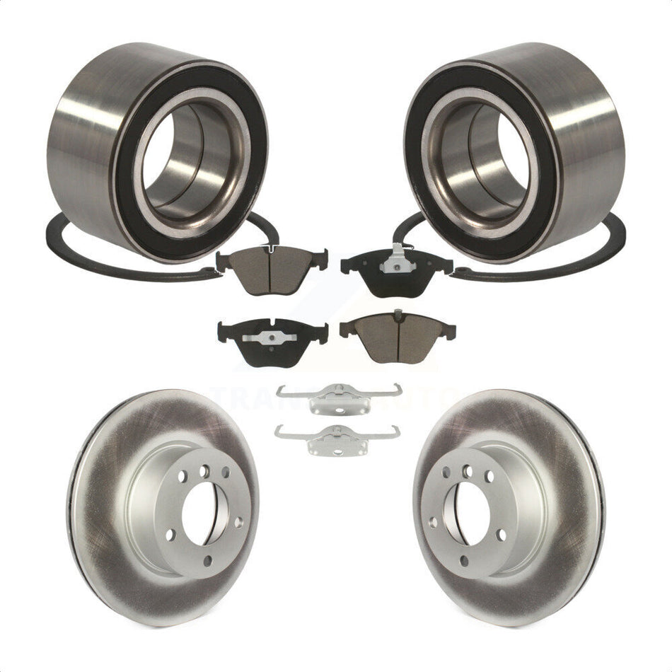 Front Wheel Bearing With Coated Disc Brake Rotors And Ceramic Pads Kit For BMW 328i xDrive 328xi KBB-118197