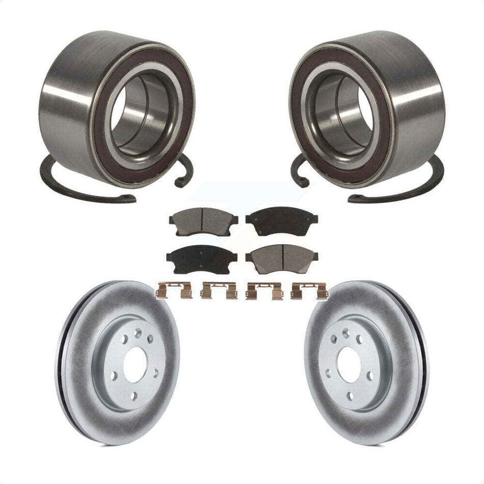 Front Wheel Bearing With Coated Disc Brake Rotors And Ceramic Pads Kit For Chevrolet Sonic KBB-118205