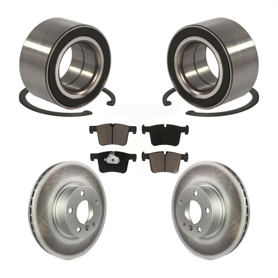 Front Wheel Bearing With Coated Disc Brake Rotors And Ceramic Pads Kit For 2011-2012 BMW X3 KBB-118222