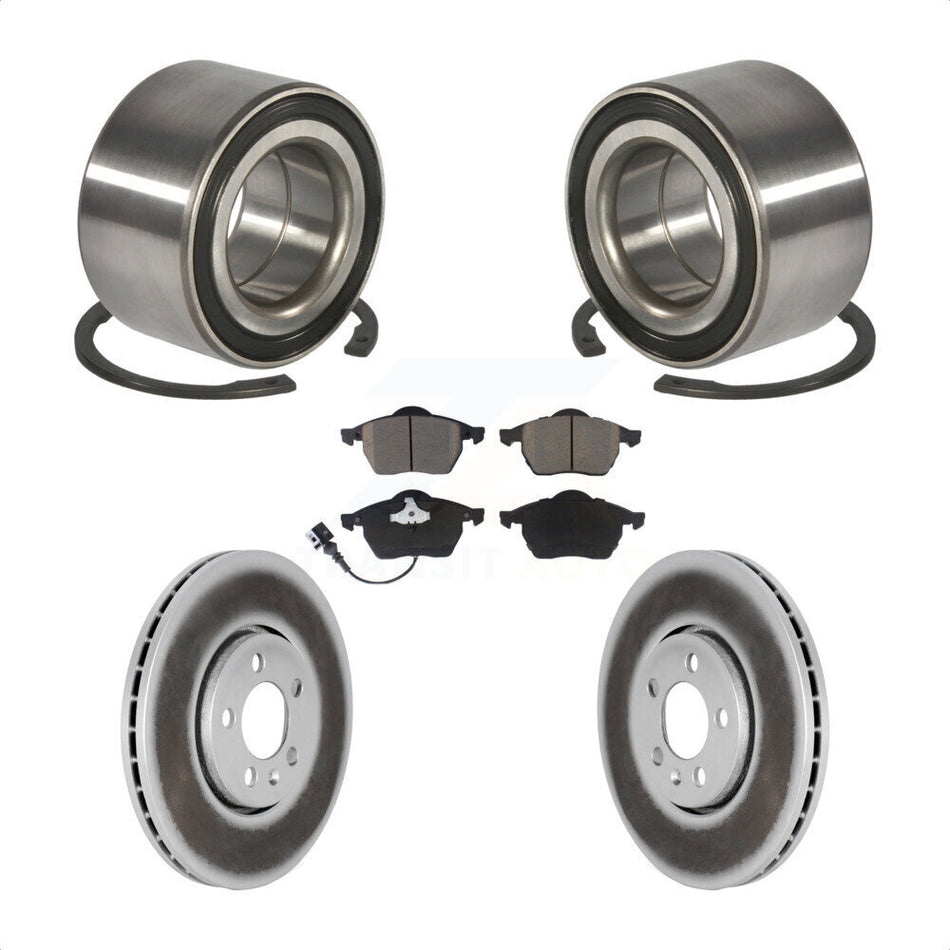 Front Wheel Bearing With Coated Disc Brake Rotors And Ceramic Pads Kit For Volkswagen Jetta Beetle Golf KBB-118224