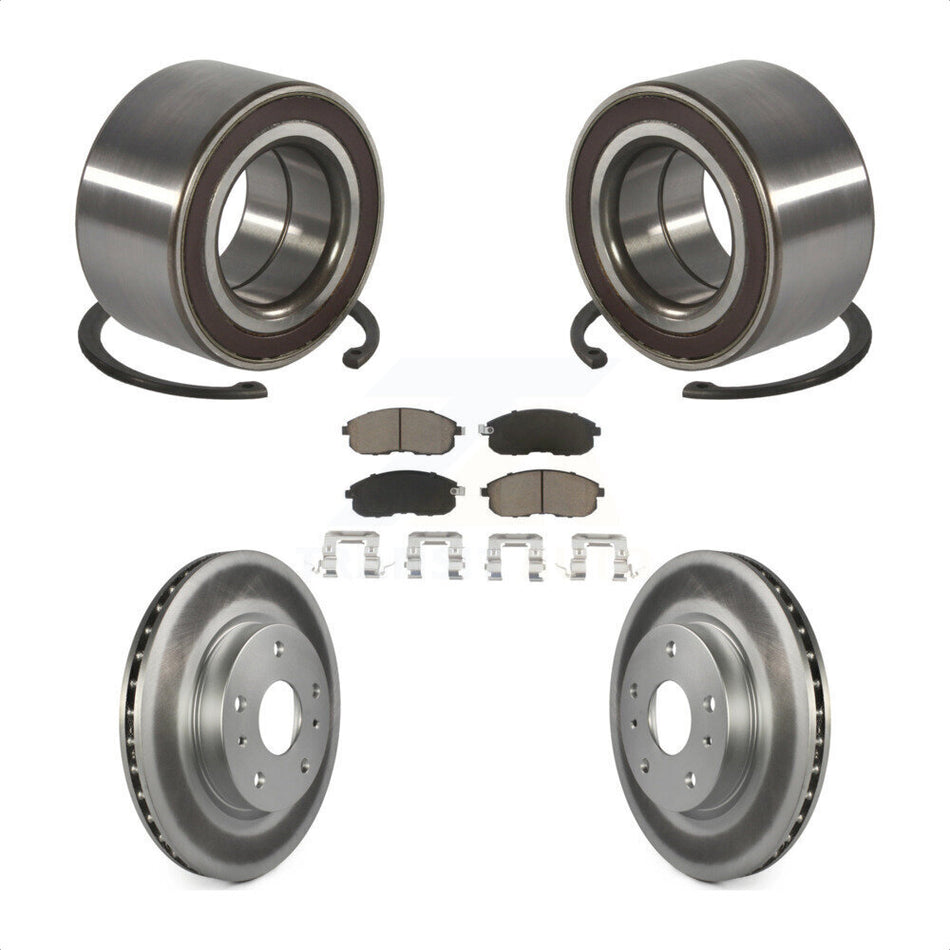 Front Wheel Bearing With Coated Disc Brake Rotors And Ceramic Pads Kit For Suzuki SX4 Crossover KBB-118229