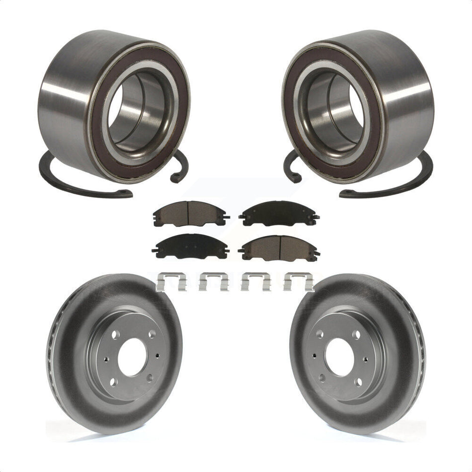 Front Wheel Bearing With Coated Disc Brake Rotors And Ceramic Pads Kit For 2008-2011 Ford Focus KBB-118288