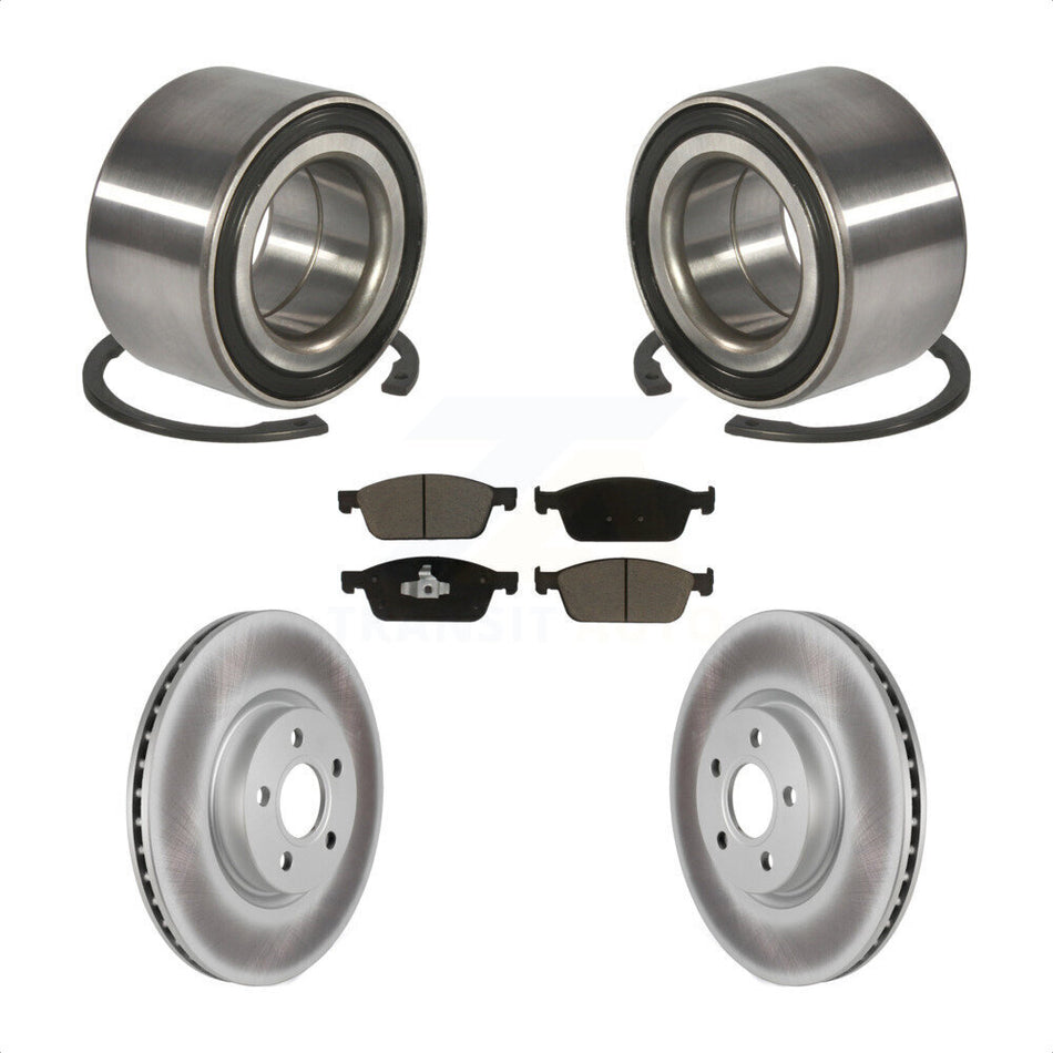 Front Wheel Bearing Coated Disc Brake Rotor And Ceramic Pads Kit For Ford Transit Connect KBB-118312
