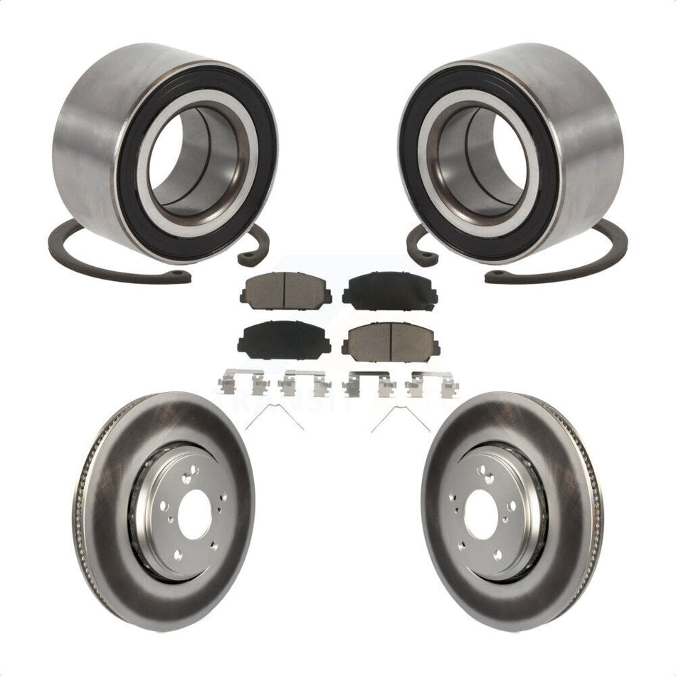 Front Wheel Bearing With Coated Disc Brake Rotors And Ceramic Pads Kit For Honda Civic Acura ILX KBB-118320