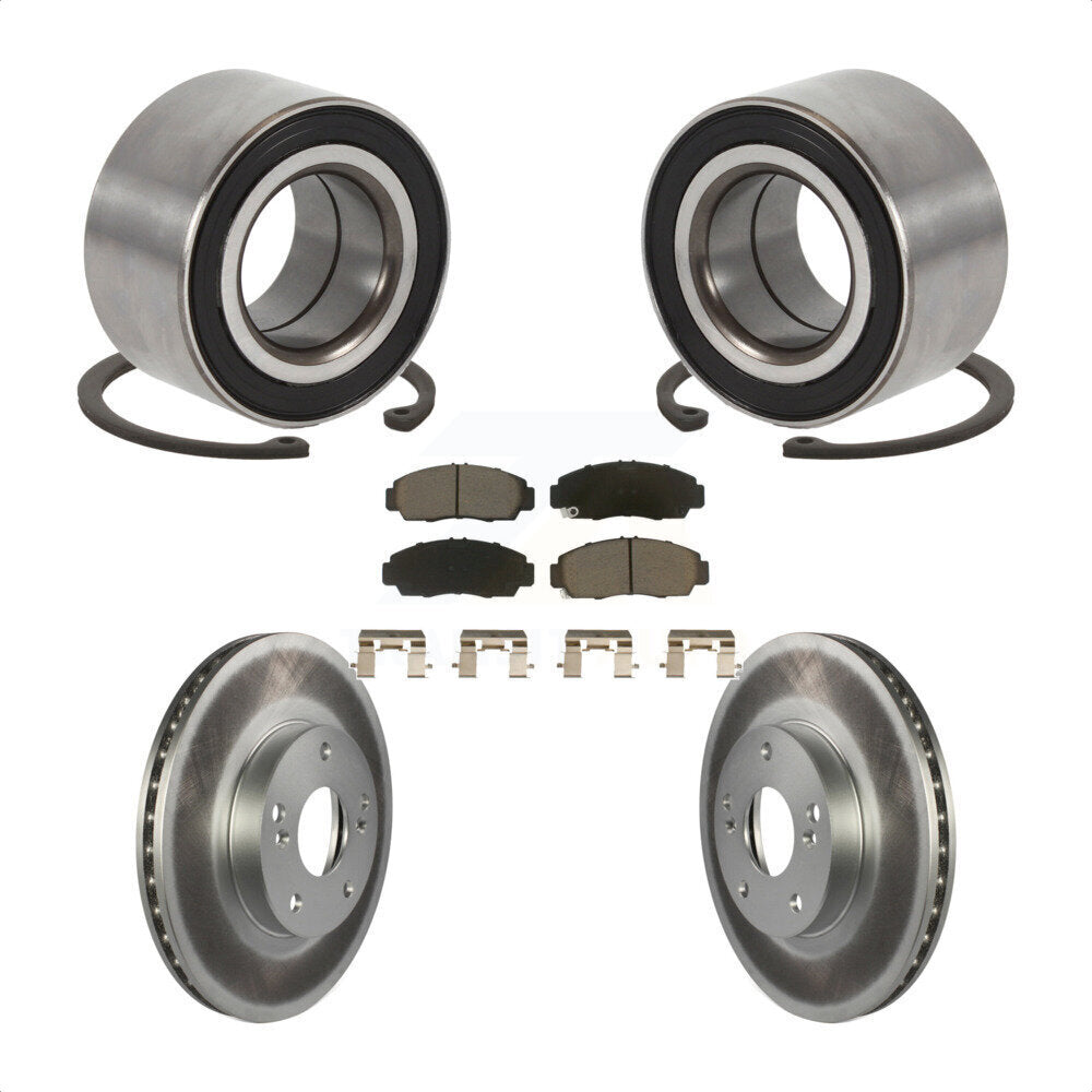 Front Wheel Bearing Coated Disc Brake Rotors And Ceramic Pads Kit For Honda Accord KBB-118322