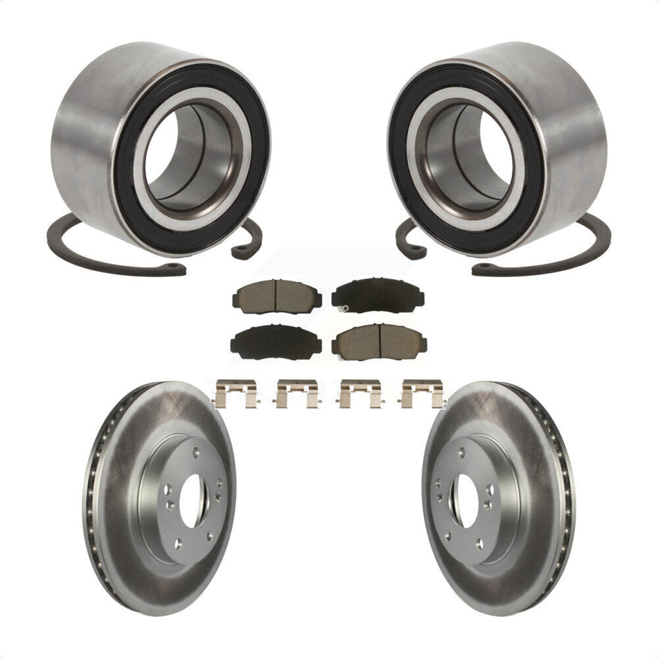 Front Wheel Bearing Coated Disc Brake Rotors And Ceramic Pads Kit For Honda Accord KBB-118322