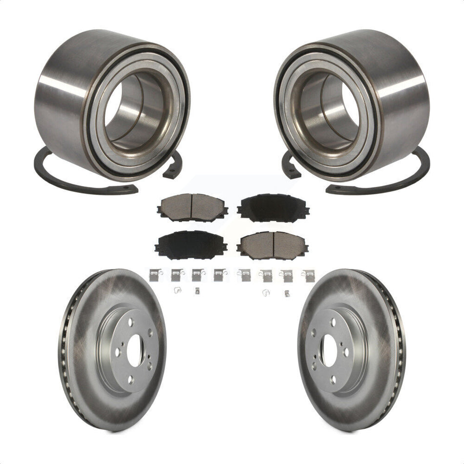 Front Wheel Bearing With Coated Disc Brake Rotors And Ceramic Pads Kit For Toyota Corolla Matrix Pontiac Vibe KBB-118350