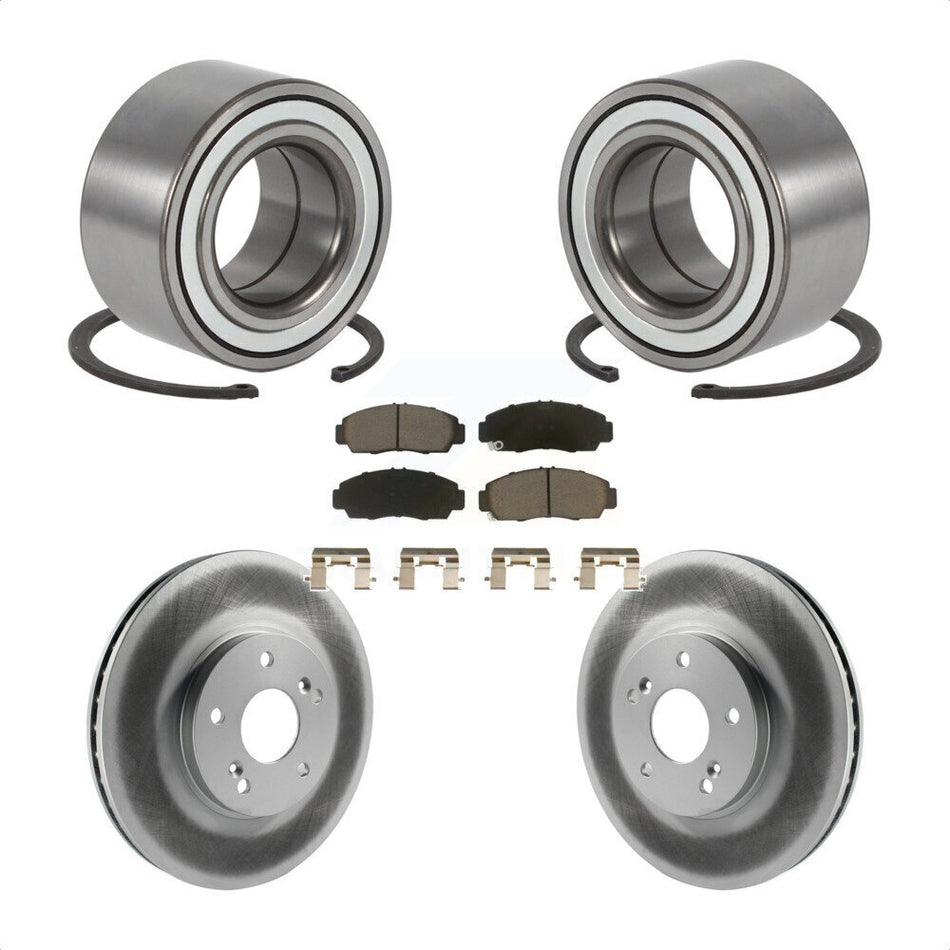 Front Wheel Bearing With Coated Disc Brake Rotors And Ceramic Pads Kit For Acura TL CL KBB-118357
