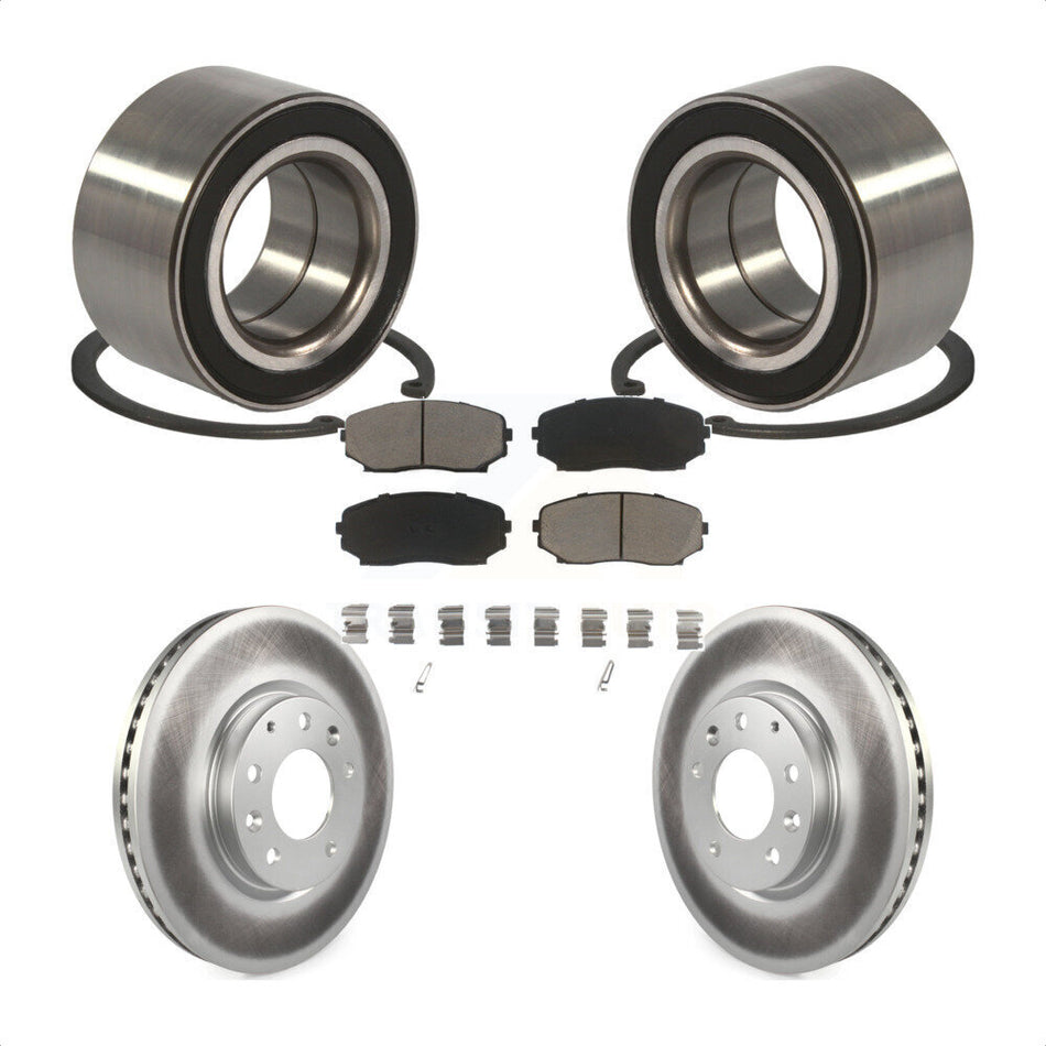 Front Wheel Bearing With Coated Disc Brake Rotors And Ceramic Pads Kit For Ford Edge Mazda CX-7 Lincoln MKX KBB-118367